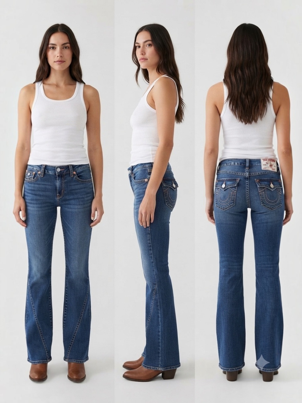 True Religion Joey Mid Rise Flare Jeans Dark Wash Size 30